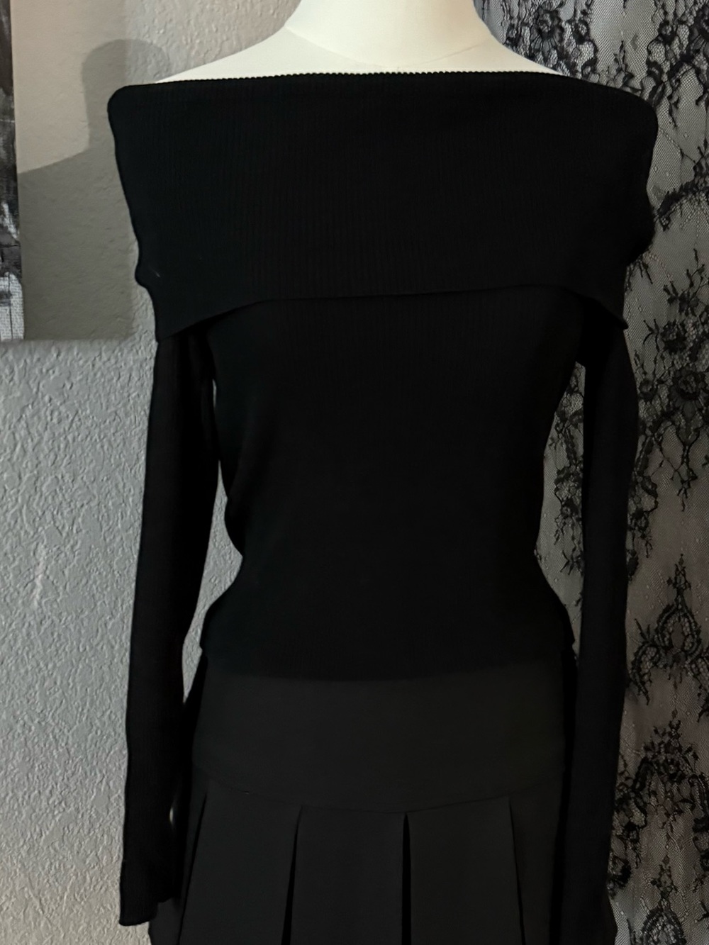 H&M black off the shoulder sweater